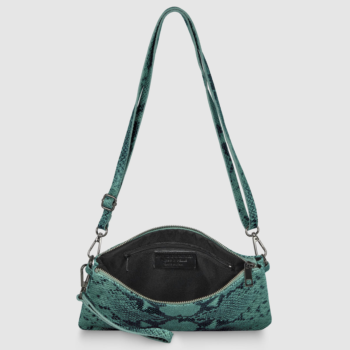 Python-Print Suede Hobo Bag