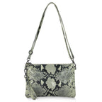 Python-Print Suede Hobo Bag