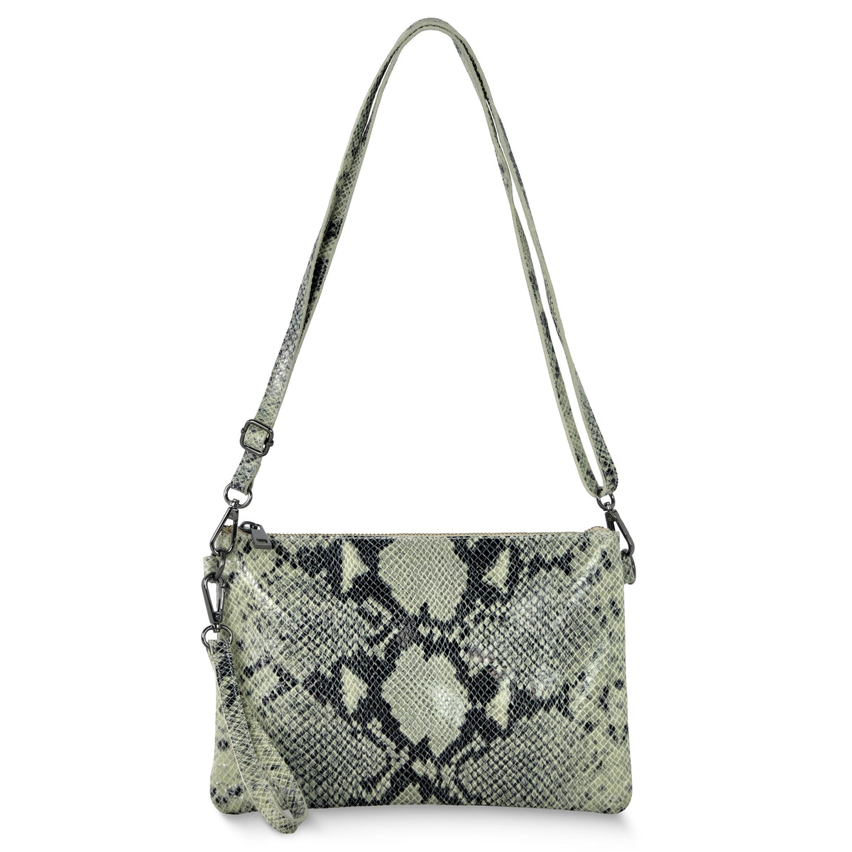 Python-Print Suede Hobo Bag