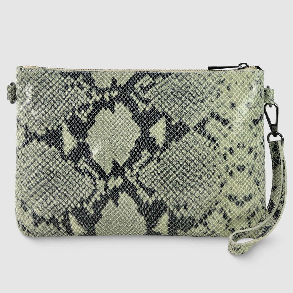 Python-Print Suede Hobo Bag