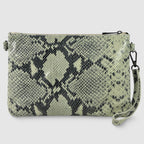 Python-Print Suede Hobo Bag