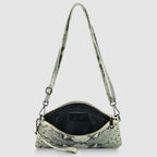 Python-Print Suede Hobo Bag