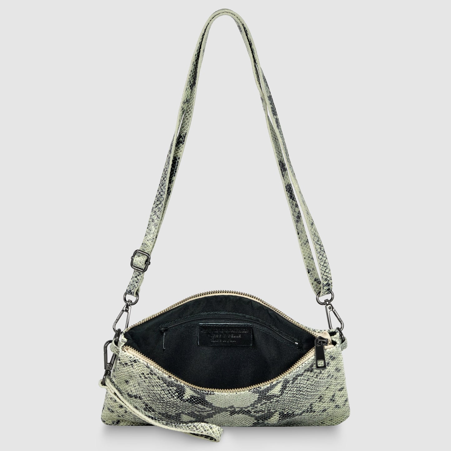Python-Print Suede Hobo Bag