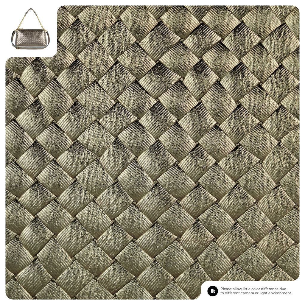 Weave Metallic Suede Leather Shoulder Bag