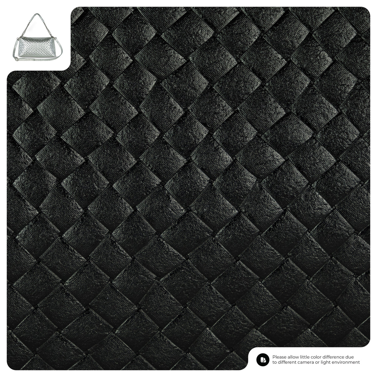 Weave Metallic Suede Leather Shoulder Bag