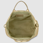 Weave Metallic Suede Leather Top-Handle Bag