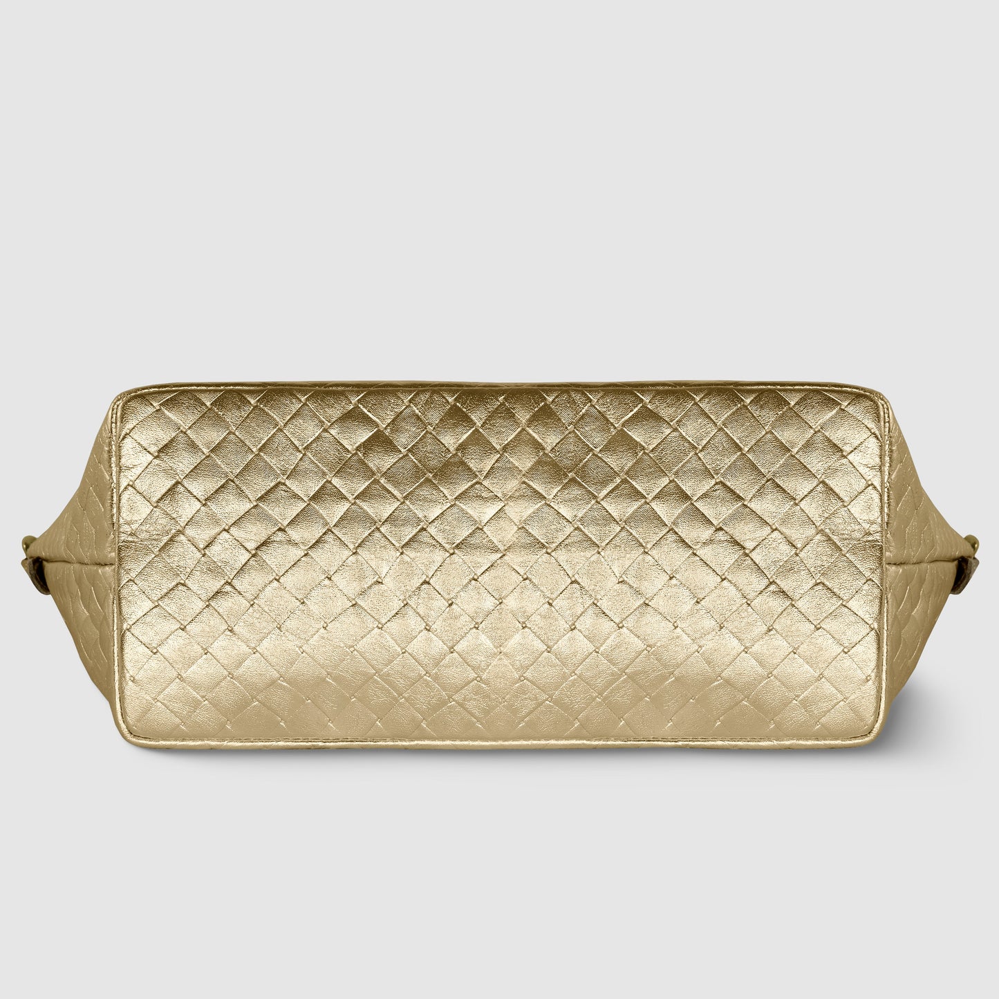 Weave Metallic Suede Leather Top-Handle Bag