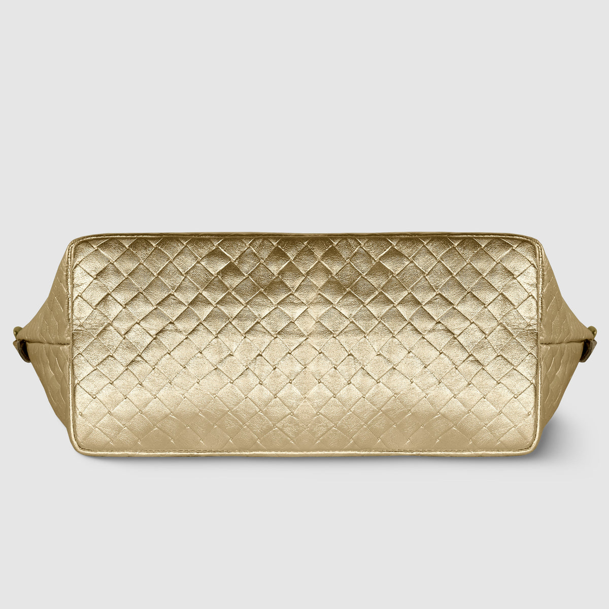 Weave Metallic Suede Leather Top-Handle Bag