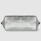Weave Metallic Suede Leather Top-Handle Bag