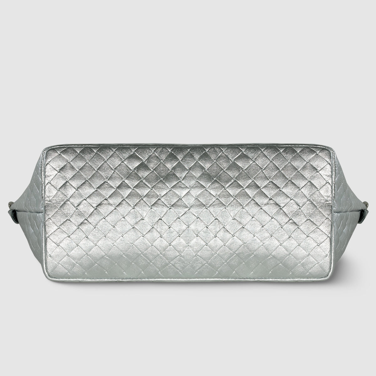 Weave Metallic Suede Leather Top-Handle Bag