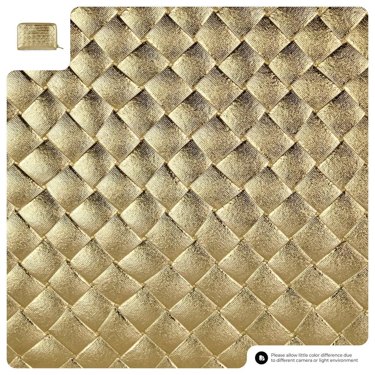 Weave Metallic Suede Leather Wallet