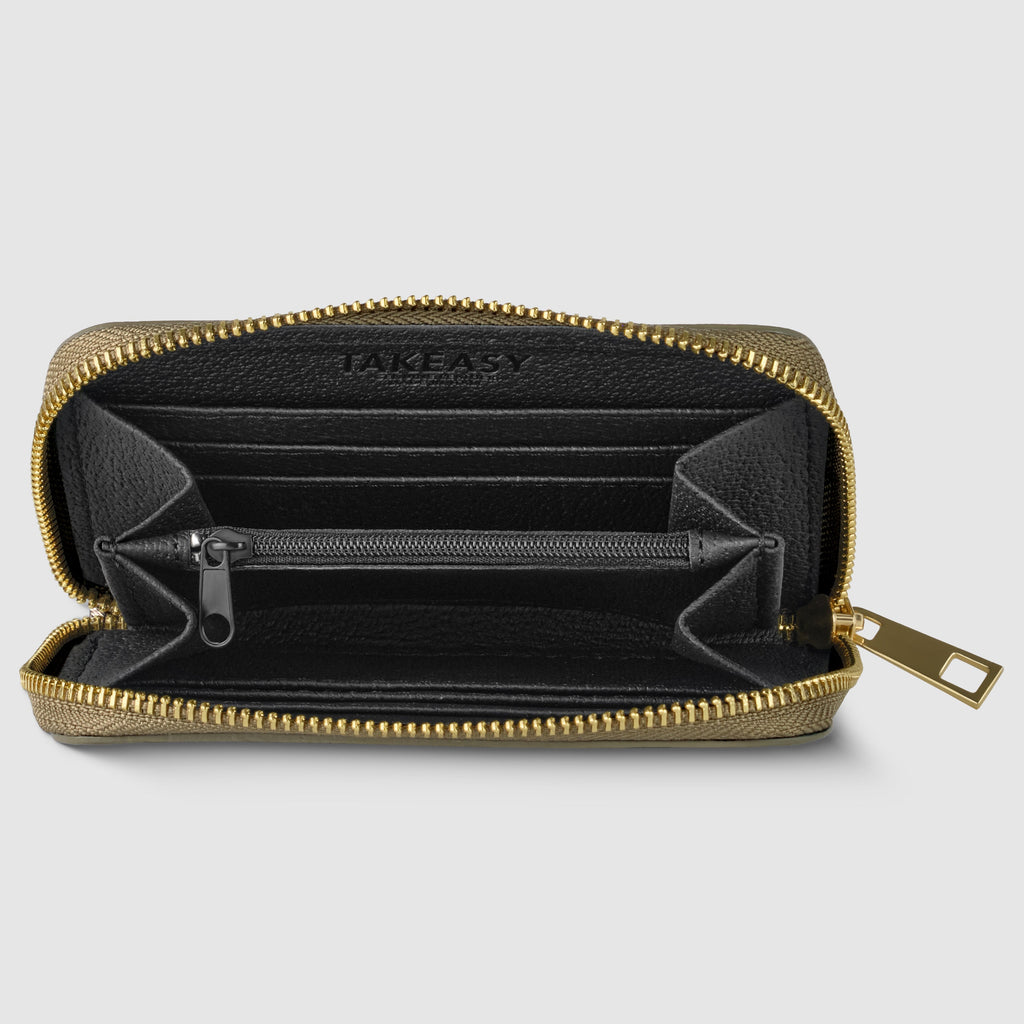 Weave Metallic Suede Leather Wallet