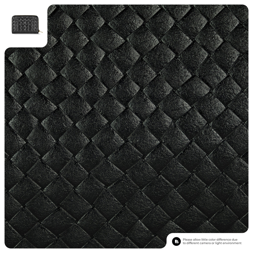 Weave Metallic Suede Leather Wallet