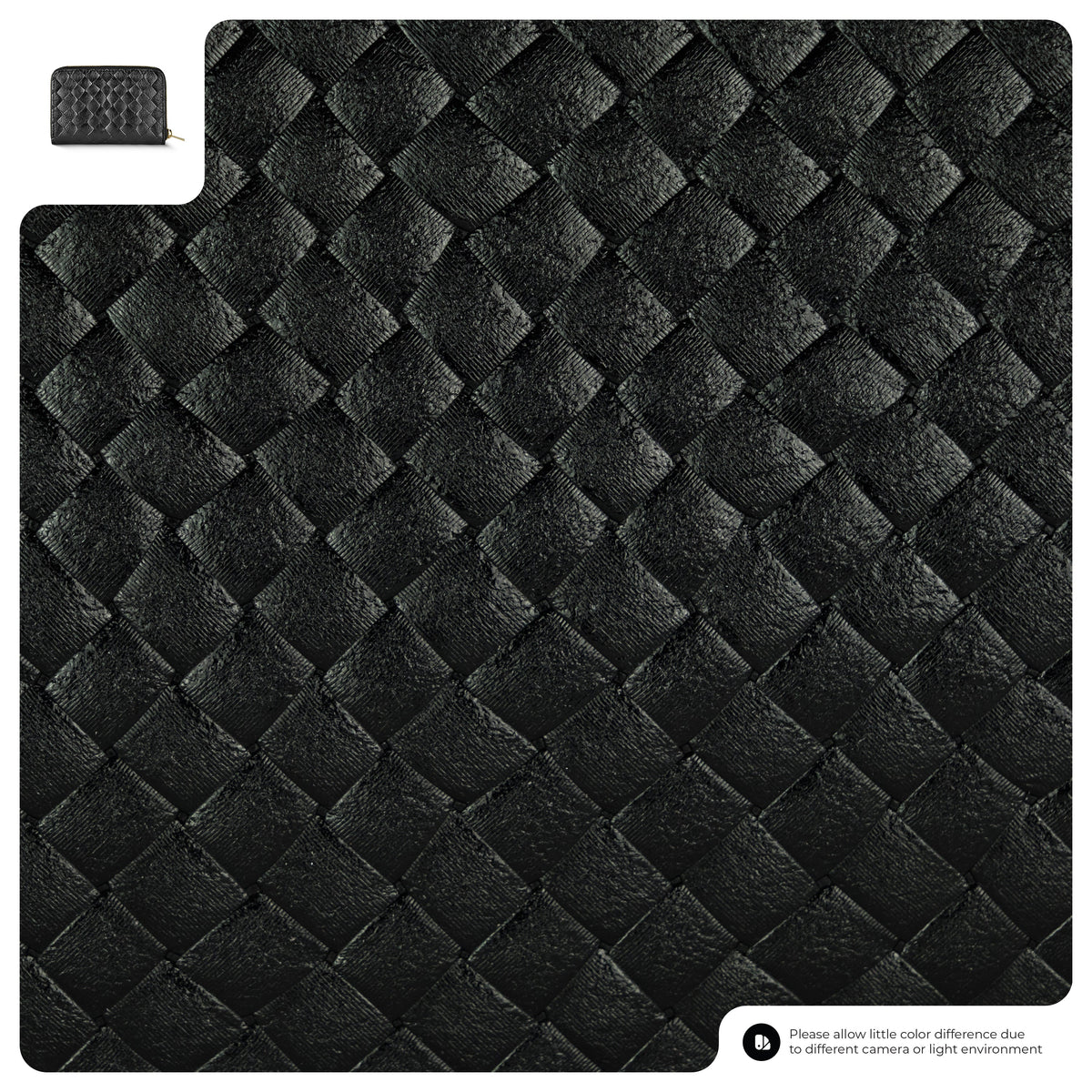 Weave Metallic Suede Leather Wallet
