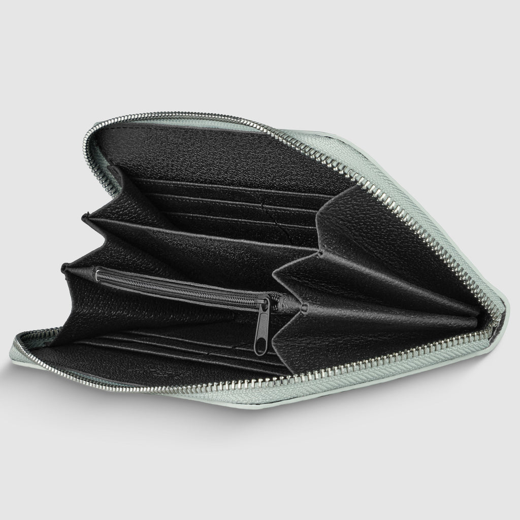Weave Metallic Suede Leather Wallet