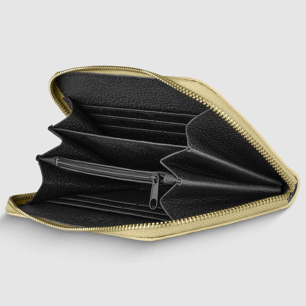 Weave Metallic Suede Leather Wallet