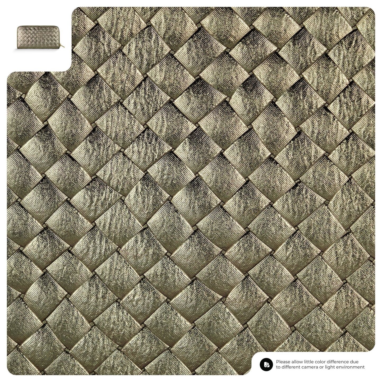 Weave Metallic Suede Leather Wallet