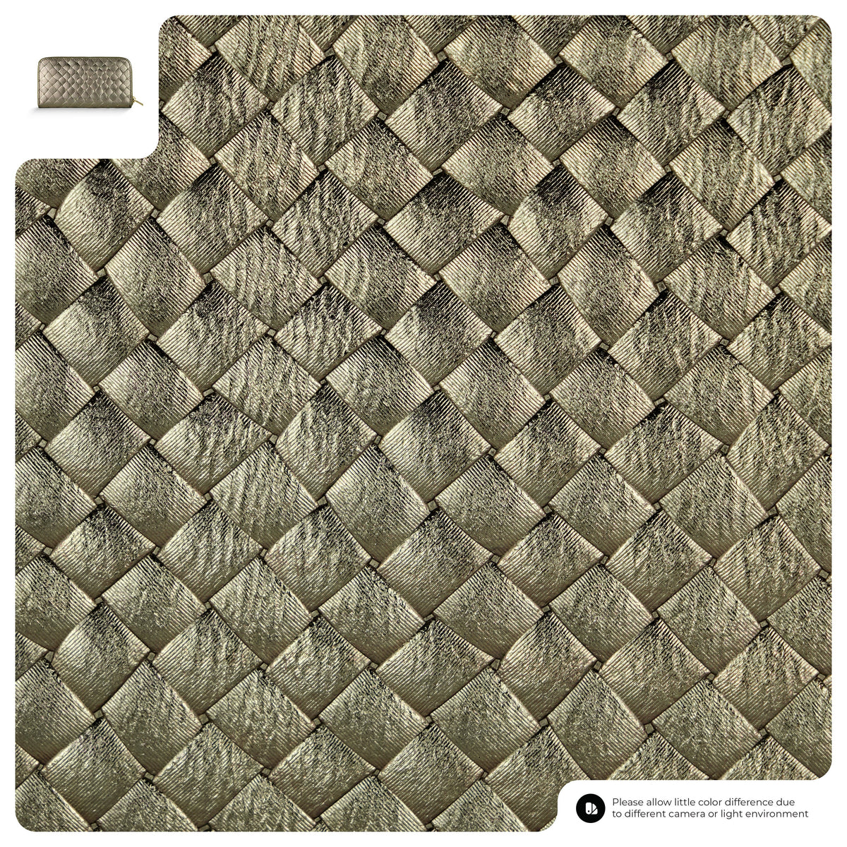 Weave Metallic Suede Leather Wallet