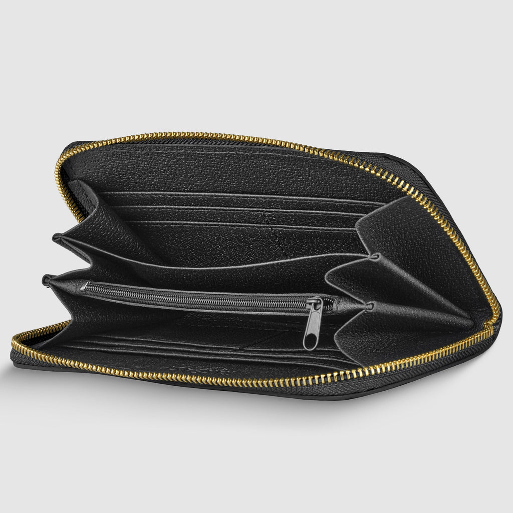 Weave Metallic Suede Leather Wallet