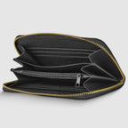 Weave Metallic Suede Leather Wallet