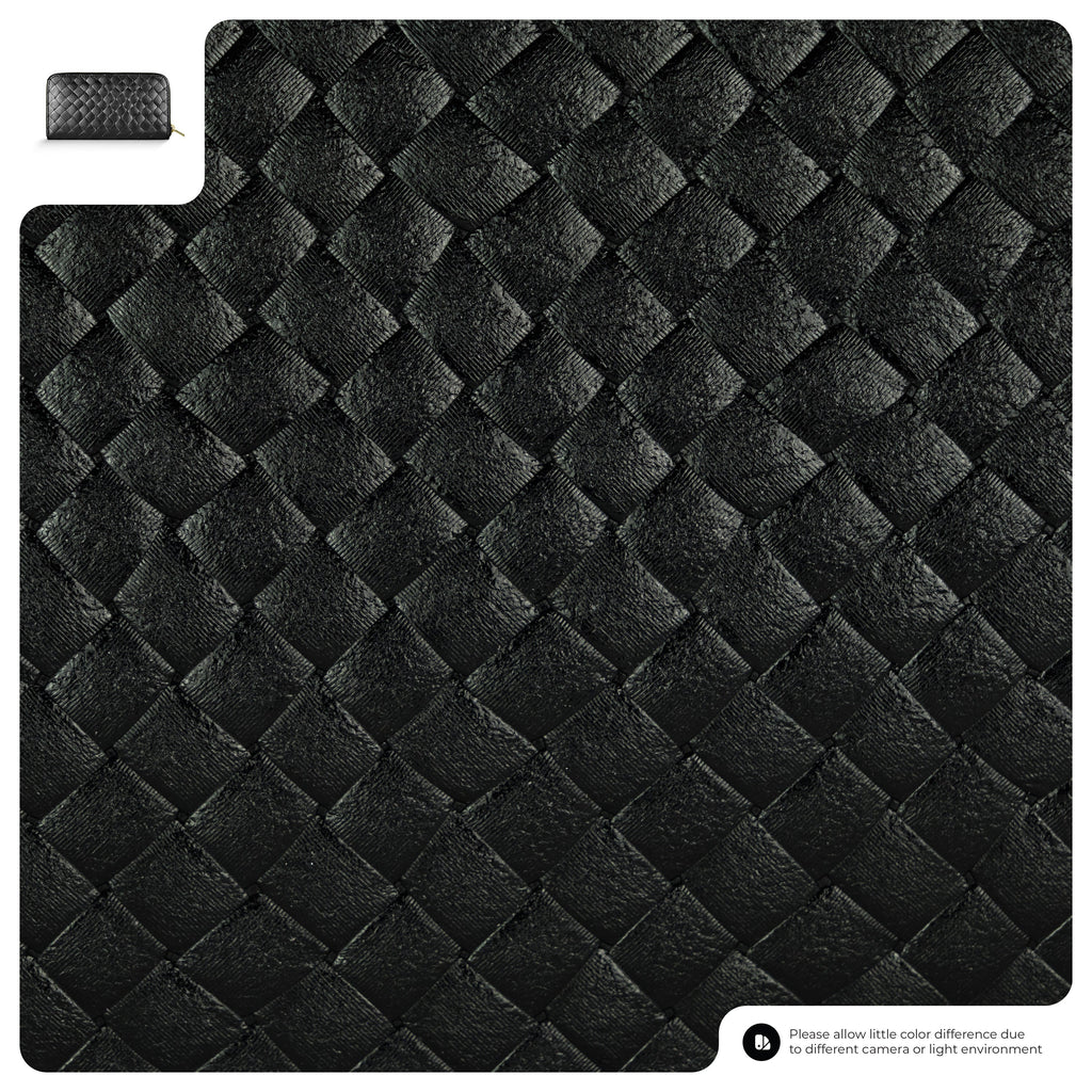 Weave Metallic Suede Leather Wallet