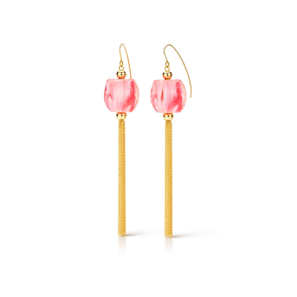 Tassel Bead Drop Earrings
