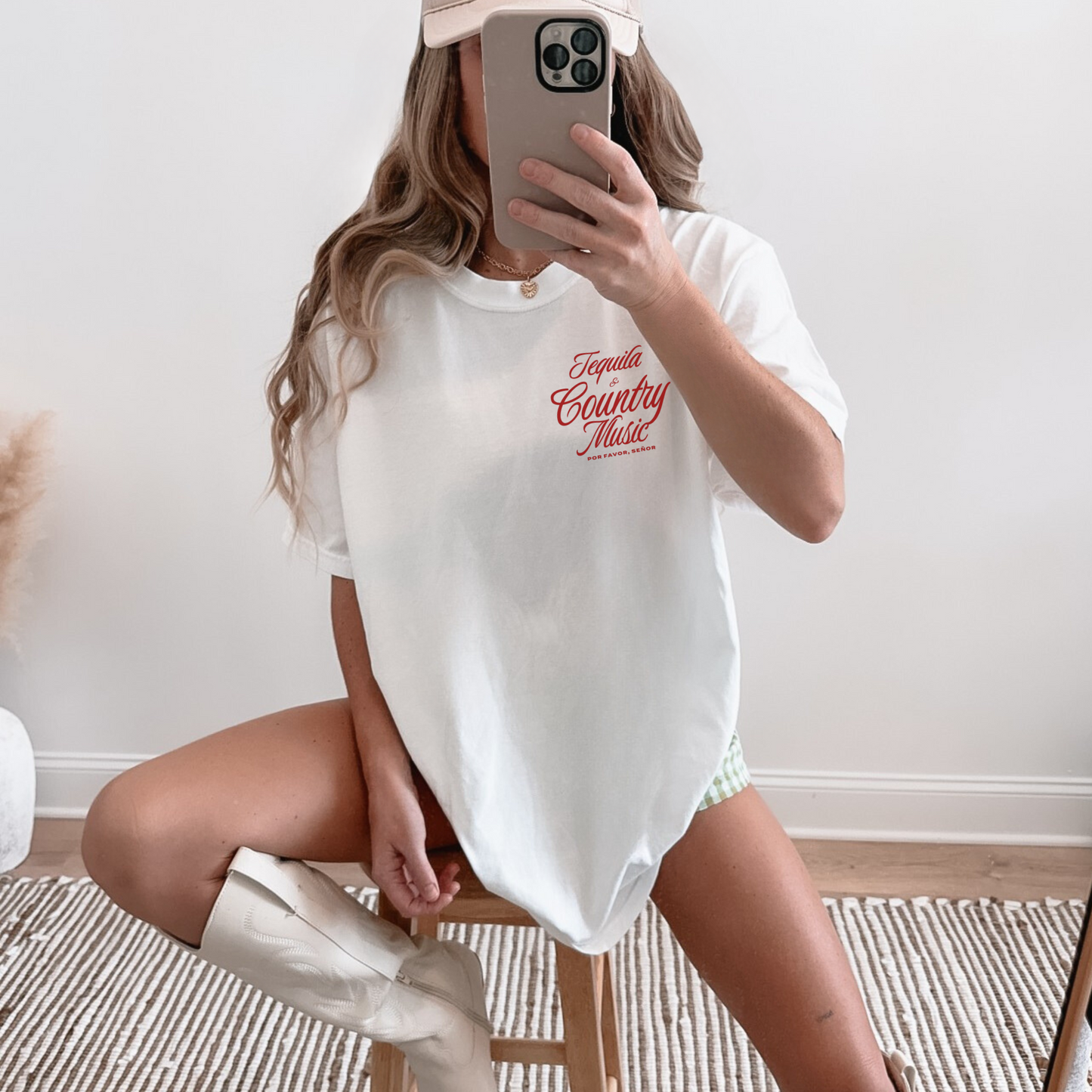 Tequila & Country Music Graphic Tee – Western Cowgirl  T-Shirt