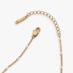 White Enameled Chain Coin Station Anklet