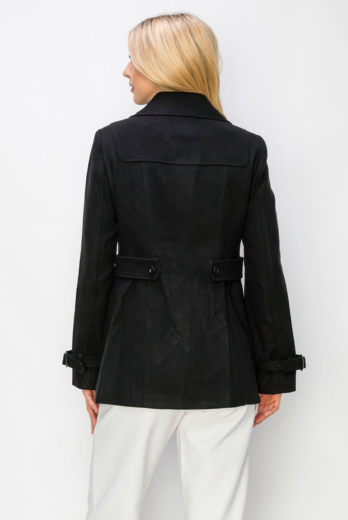 Wool Toggle Button Peacoat With Pockets